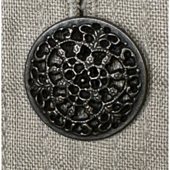 Lucy & Laurel Womens Shirt 100% Linen Button Up Top Collared Beige Size 3X - Picture 12 of 16